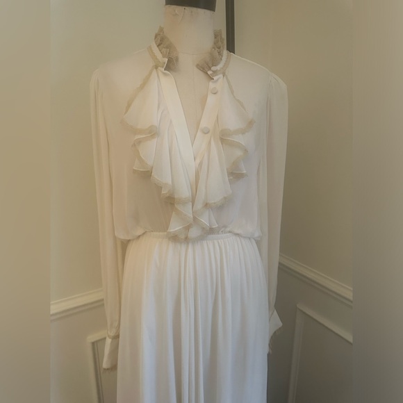 NWT Divine Heritage (revolve) silk ruffled dress - Picture 5 of 8